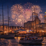Rostocker Stadthafen - Hanse Sail - Sailors Höhenfeuerwerk